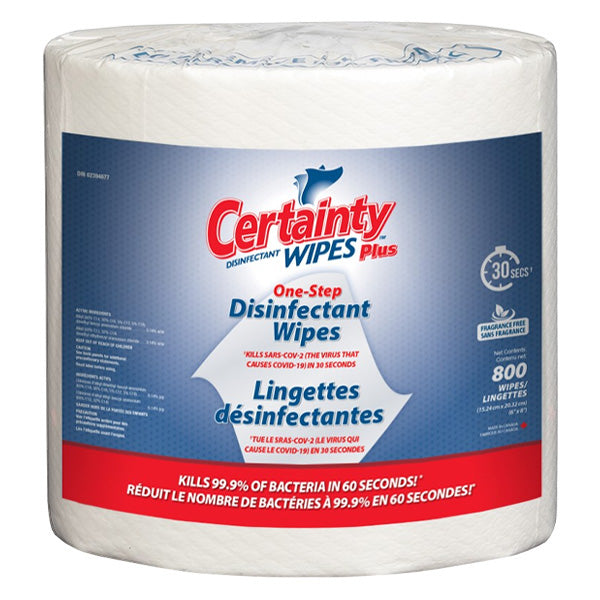 Certainty Plus Fragrance-Free Disinfectant Wipes (800 WIPES x 2)
