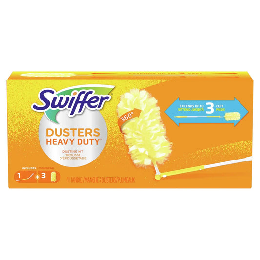 Swiffer Dusters Extender Heavy-Duty Starter Kit, 1 Handle/3 Dusters