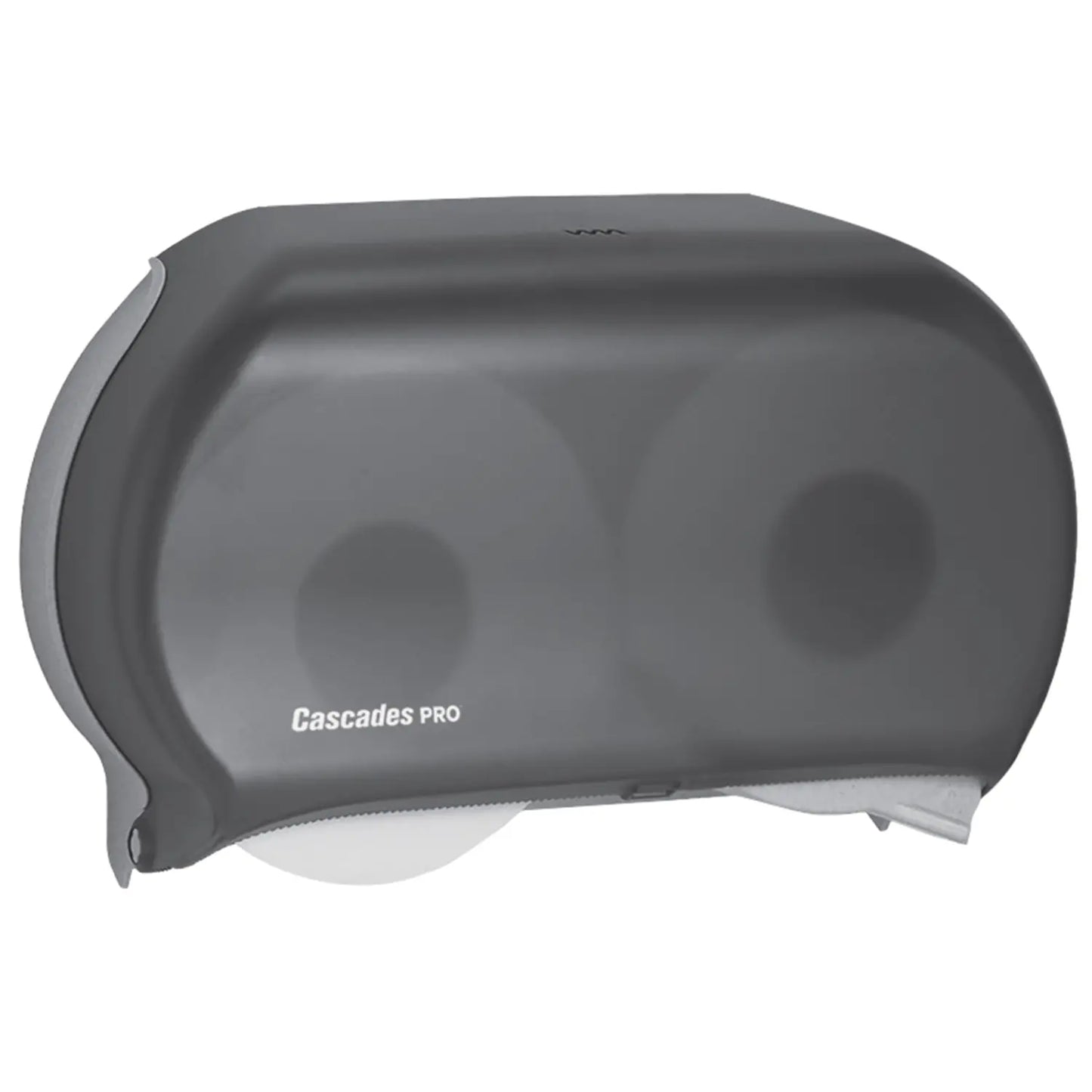 Cascades PRO Universal Jumbo Bath Tissue Dispenser, Double Roll, 9", Black