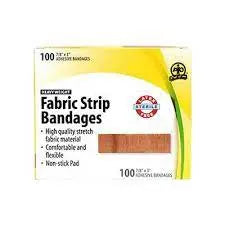 FIRST AID FABRIC BANDAGES 7/8"X3" 100/box