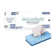 FACIAL TISSUE #FT10030 SNOW SOFT 2PLY 100 X 30/CS