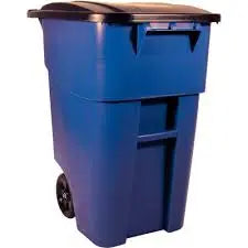 RUBBERMAID RECYCLE ROLLOUT CONTAINER 50 GAL BLUE 1/EA