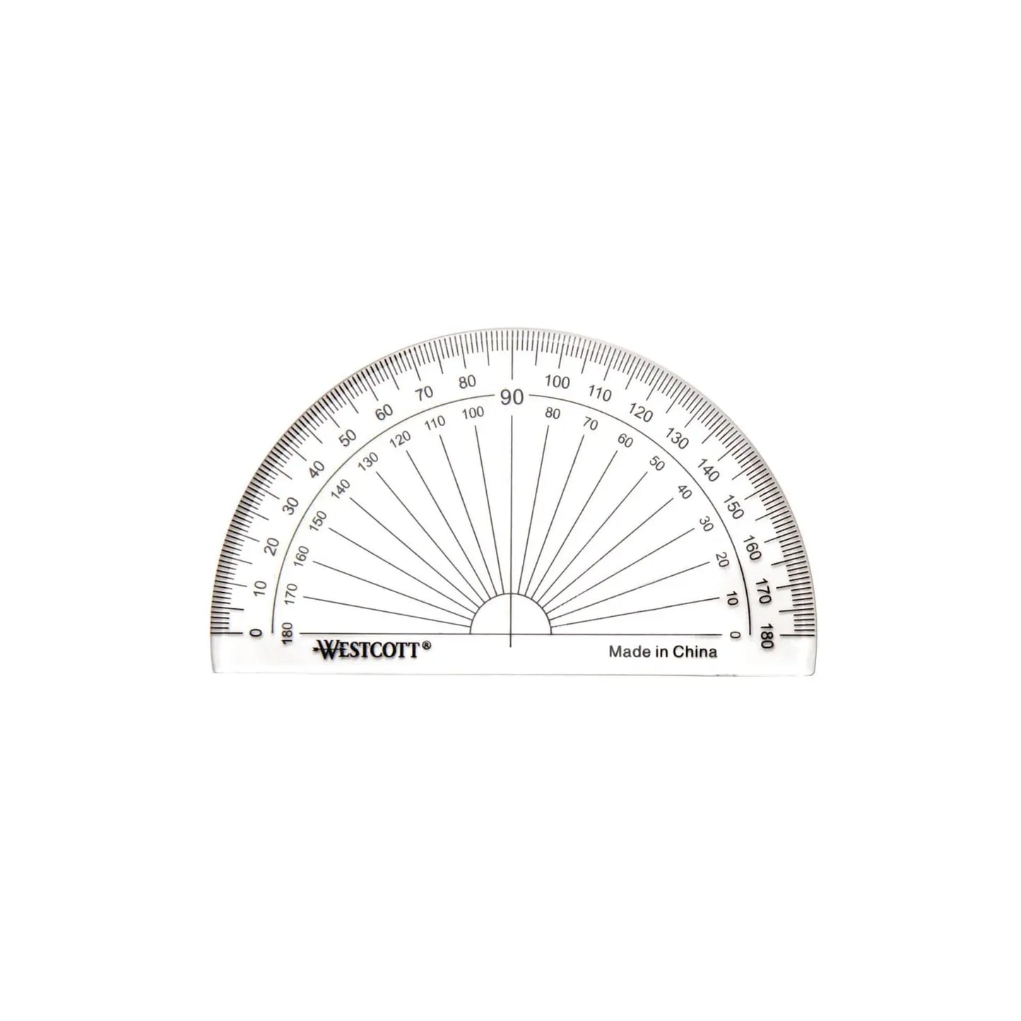 Westcott 180-Degree Protractor, Clear