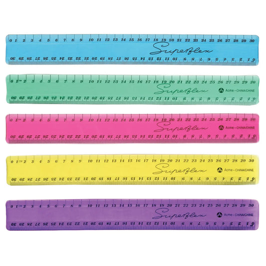 Westcott Superflex Metric Ruler, Assorted Colours (No Colour Choice on Delivered Orders), 30 cm