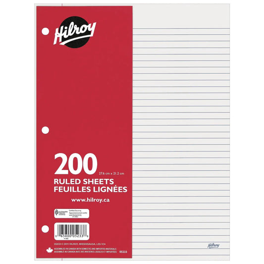 Hilroy Economy Loose-Leaf Sheets - 200/PK