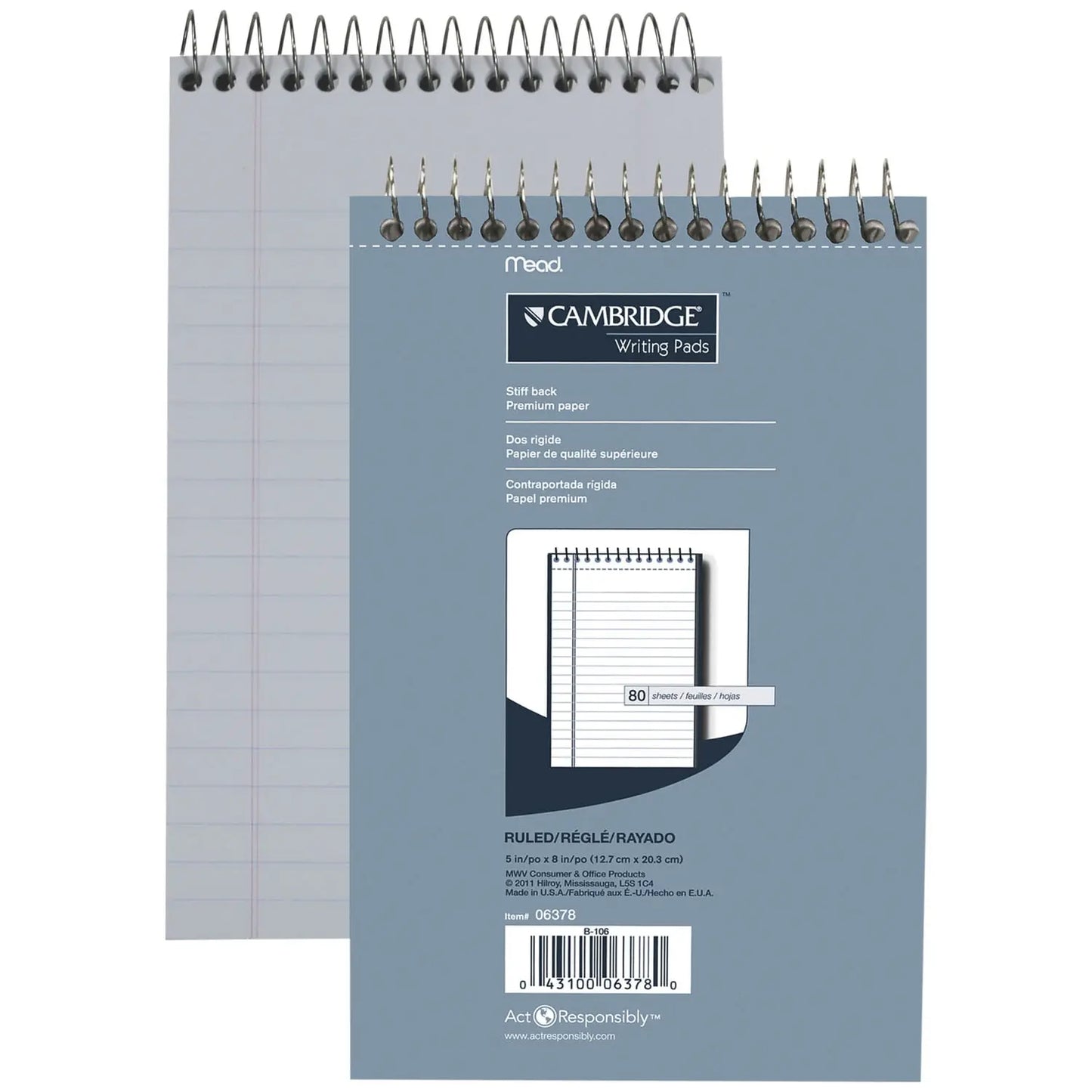 NOTE PAD 5X8 80SHT CAMBRIDGE