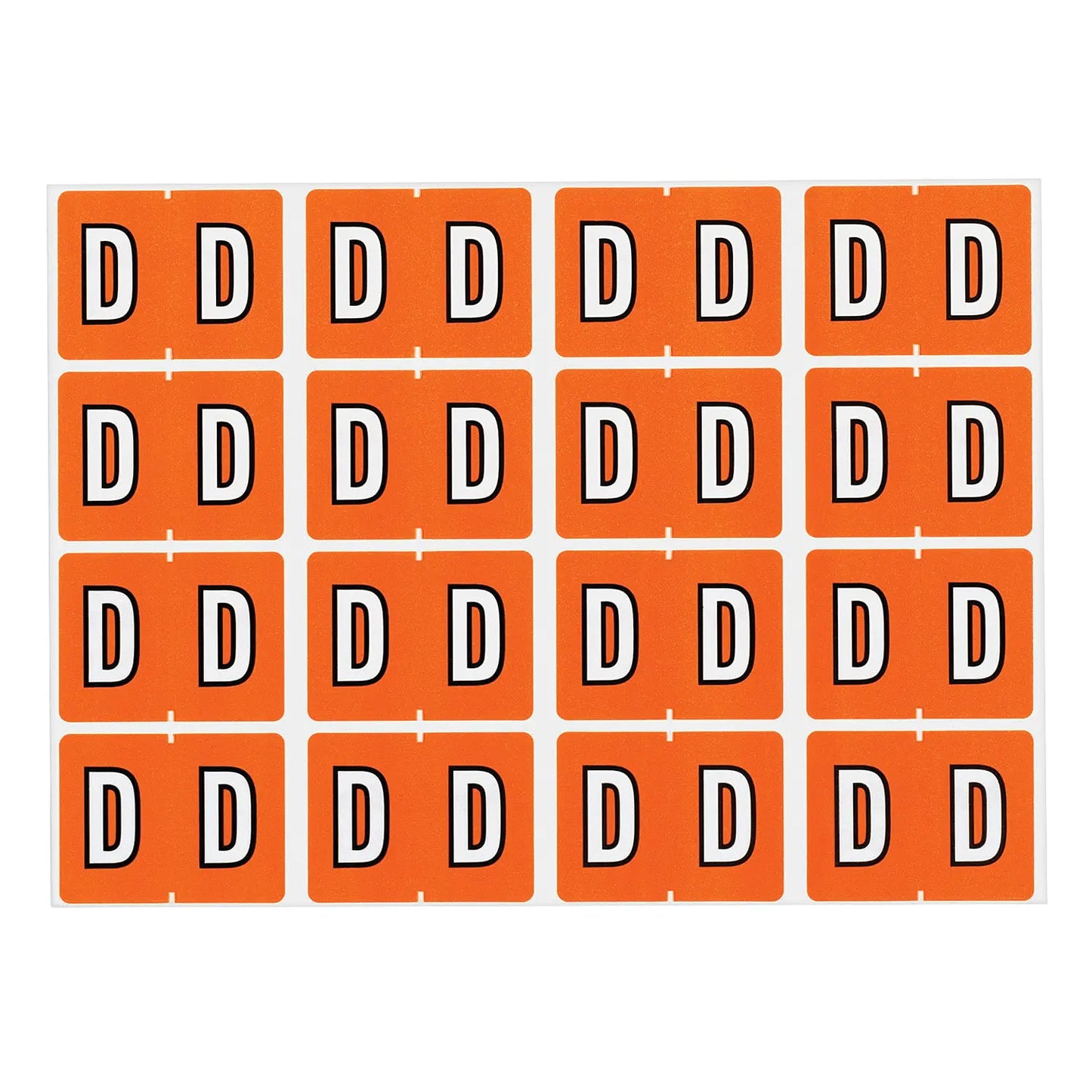 LABEL ALPHABETIC DK ORANGE -D-