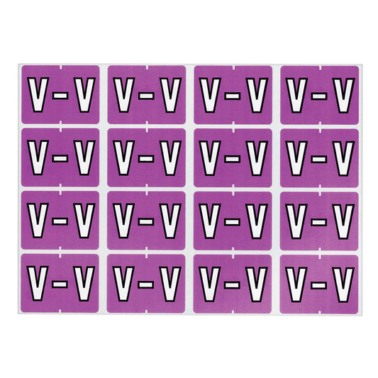 LABEL ALPHABETIC LILAC -V-