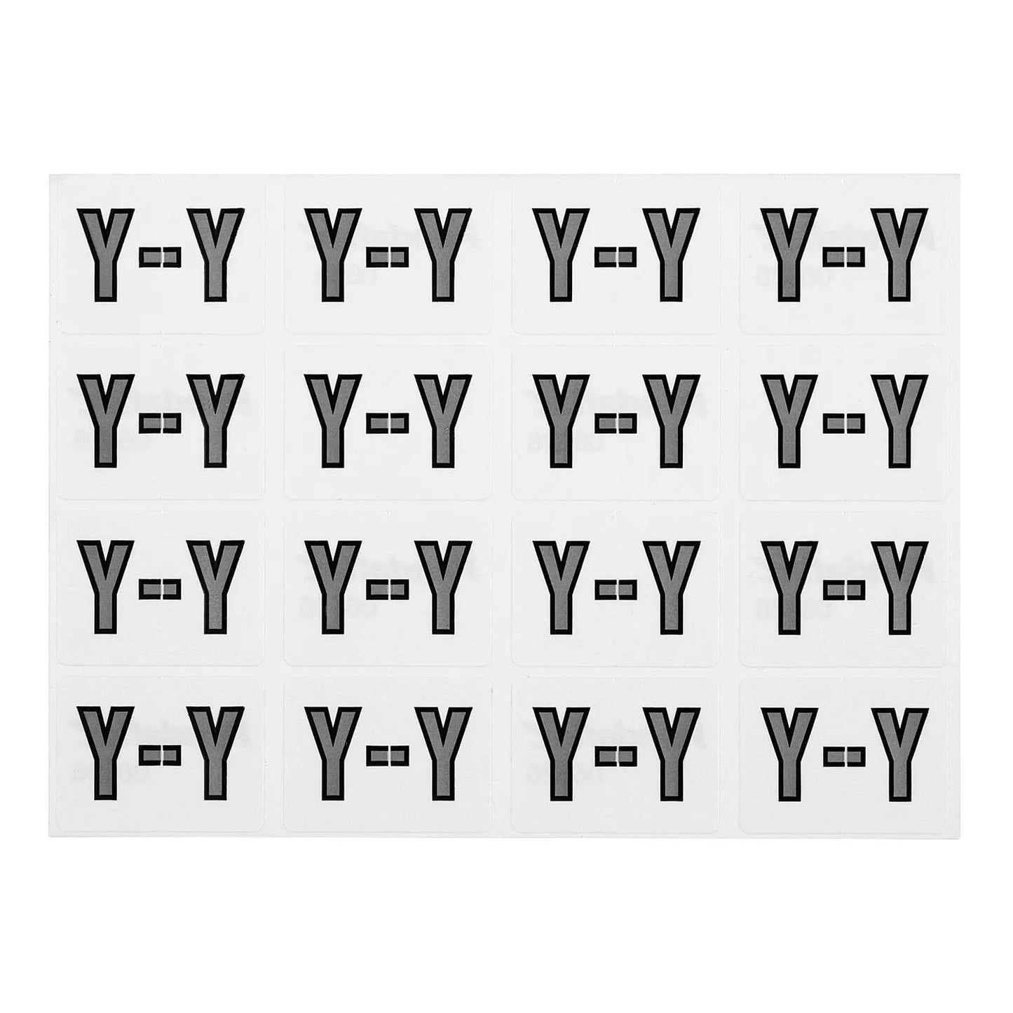 LABEL ALPHABETIC WHT/GRY -Y-