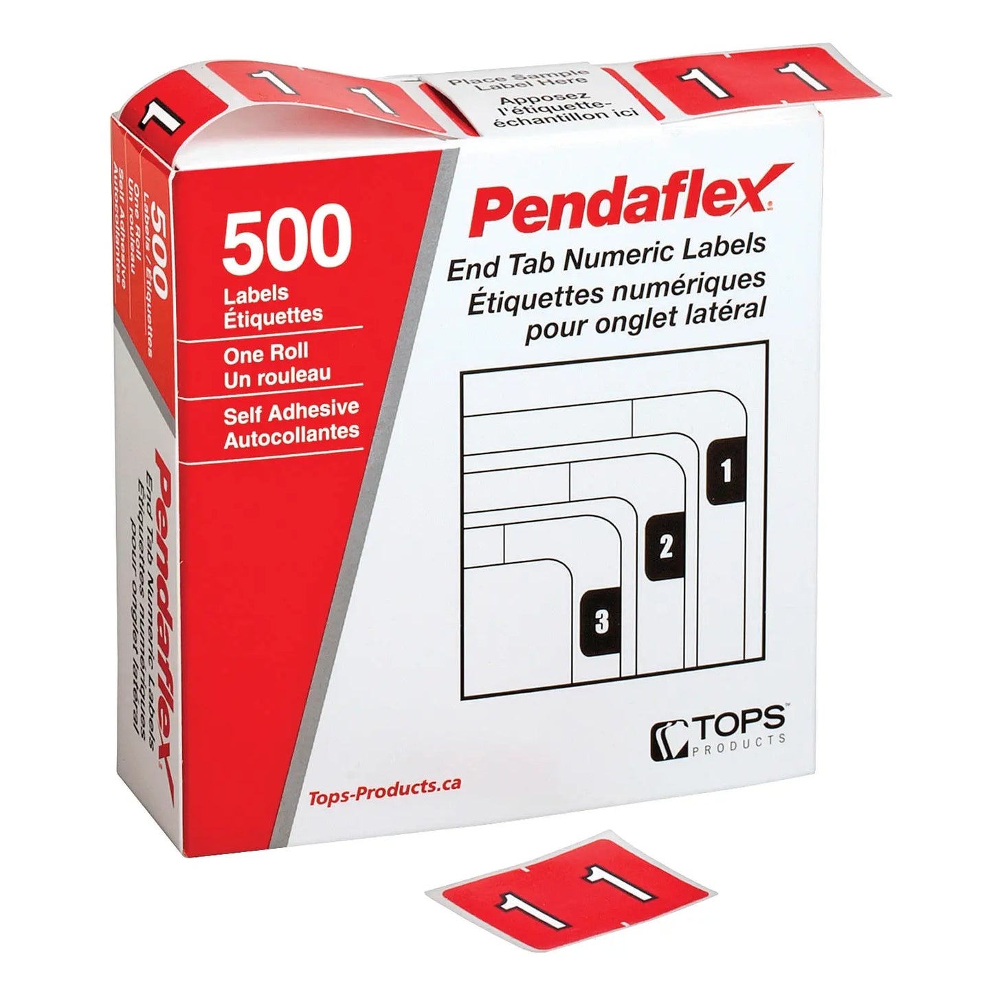 Pendaflex Numeric Colour-Coded Labels - 1 - Red