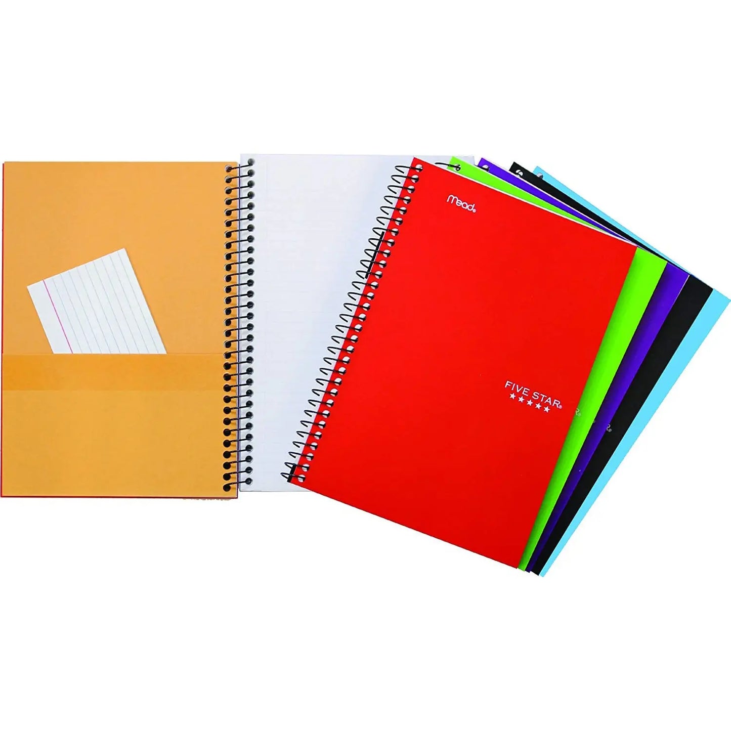 Five Star 2-Subject Wirebound Heavy-Weight Notebook, Assorted Colours (No Colour Choice On Delivered Orders), 9 1/2" x 6", 100 Sheets