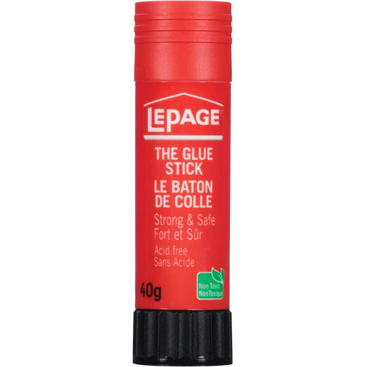 LePage Acid-Free Washable Glue Stick, Clear, 40 g