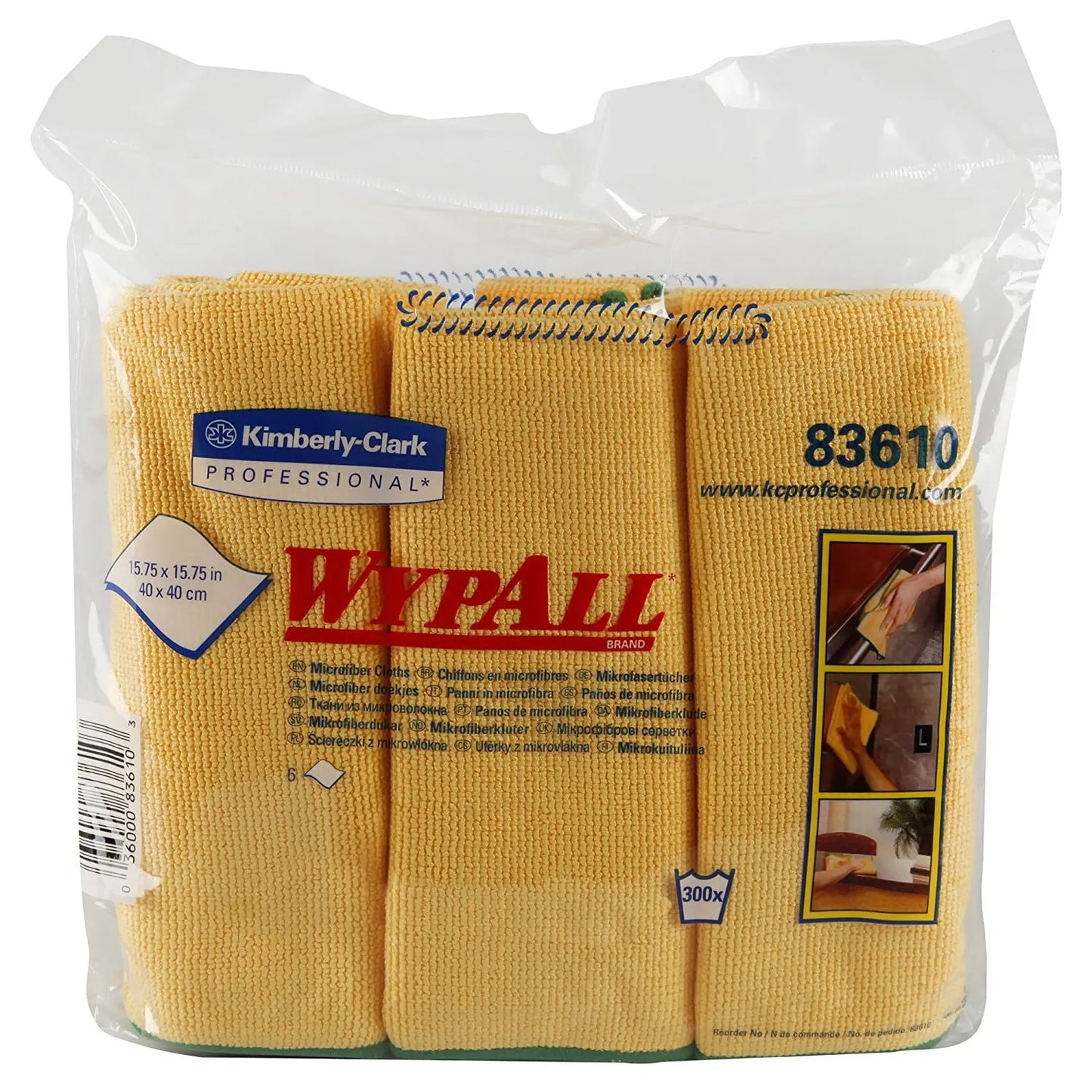 WypAll Microfibre General Purpose Cloths with Microban Protection, Gold, 6/PK