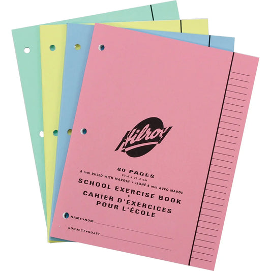 Hilroy Stitched Exercise Book, 8 mm Ruled, 80 Pages, Assorted Colours