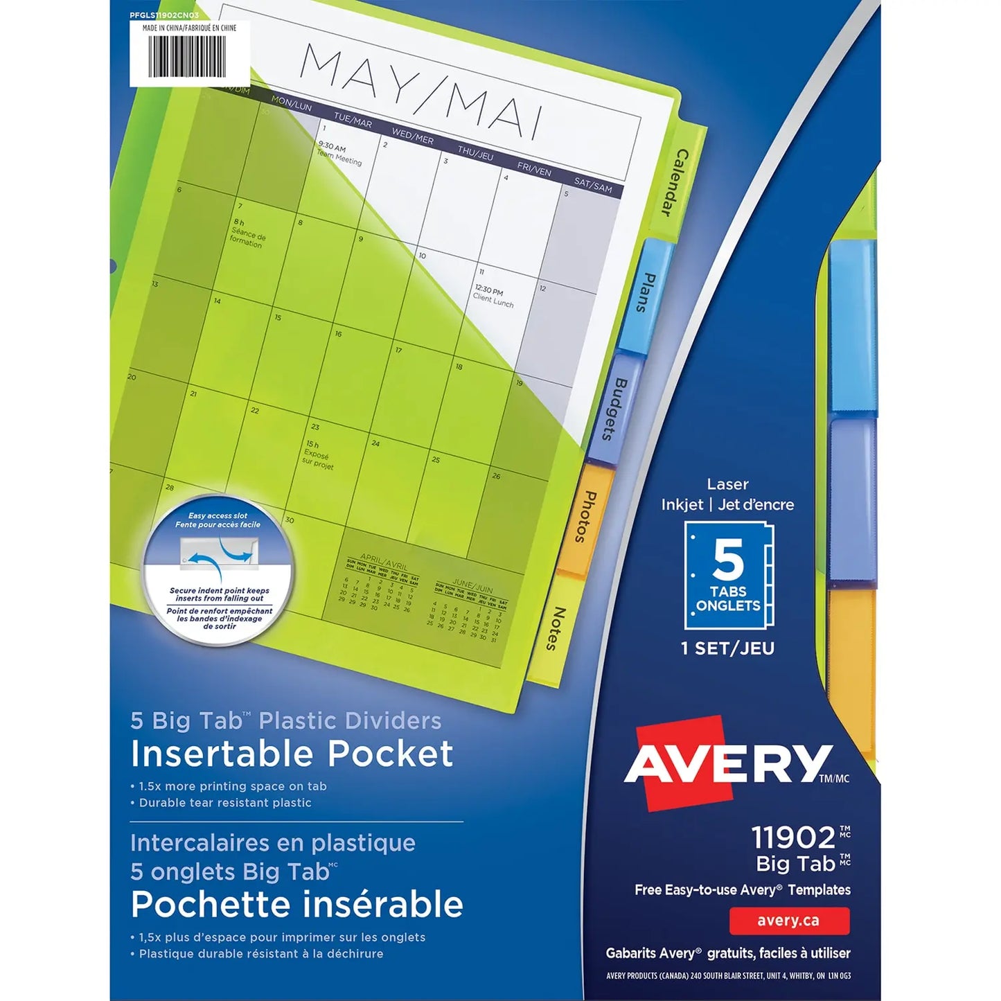 AVERY BIG TAB DIVIDERS 5-TAB