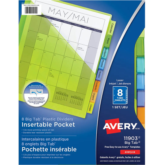 AVERY BIG TAB DIVIDERS 8-TAB