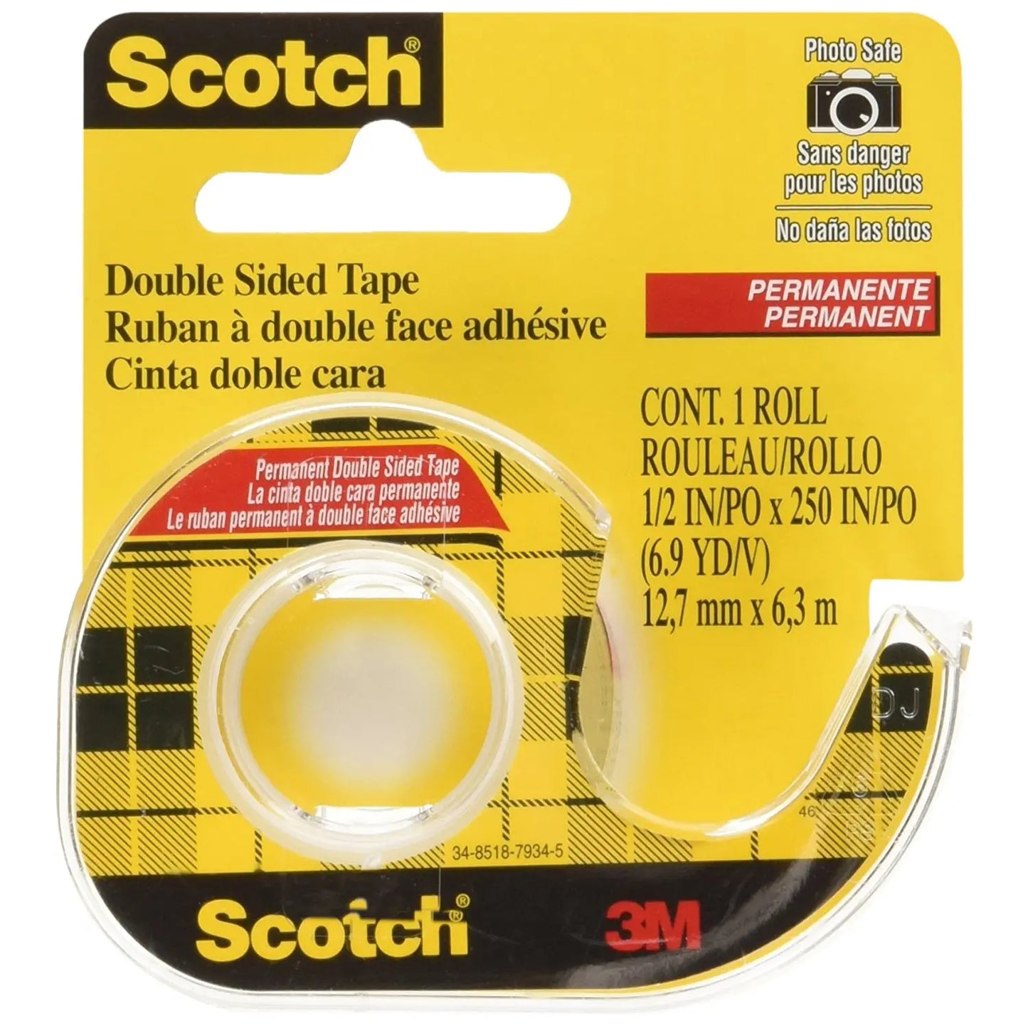 Scotch Permanent Double-Sided Tape with Handheld Dispenser