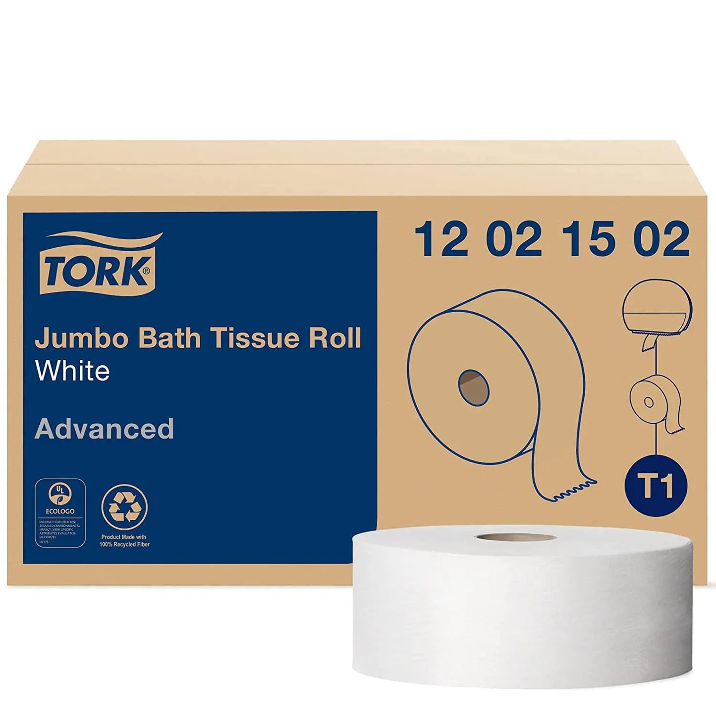 Tork 2-Ply Advanced Jumbo Bathroom Tissue, White, 1,600', Carton of 6