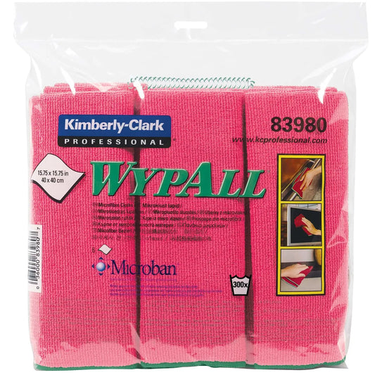 WypAll Microfibre General Purpose Cloths with Microban Protection, Red, 6/PK