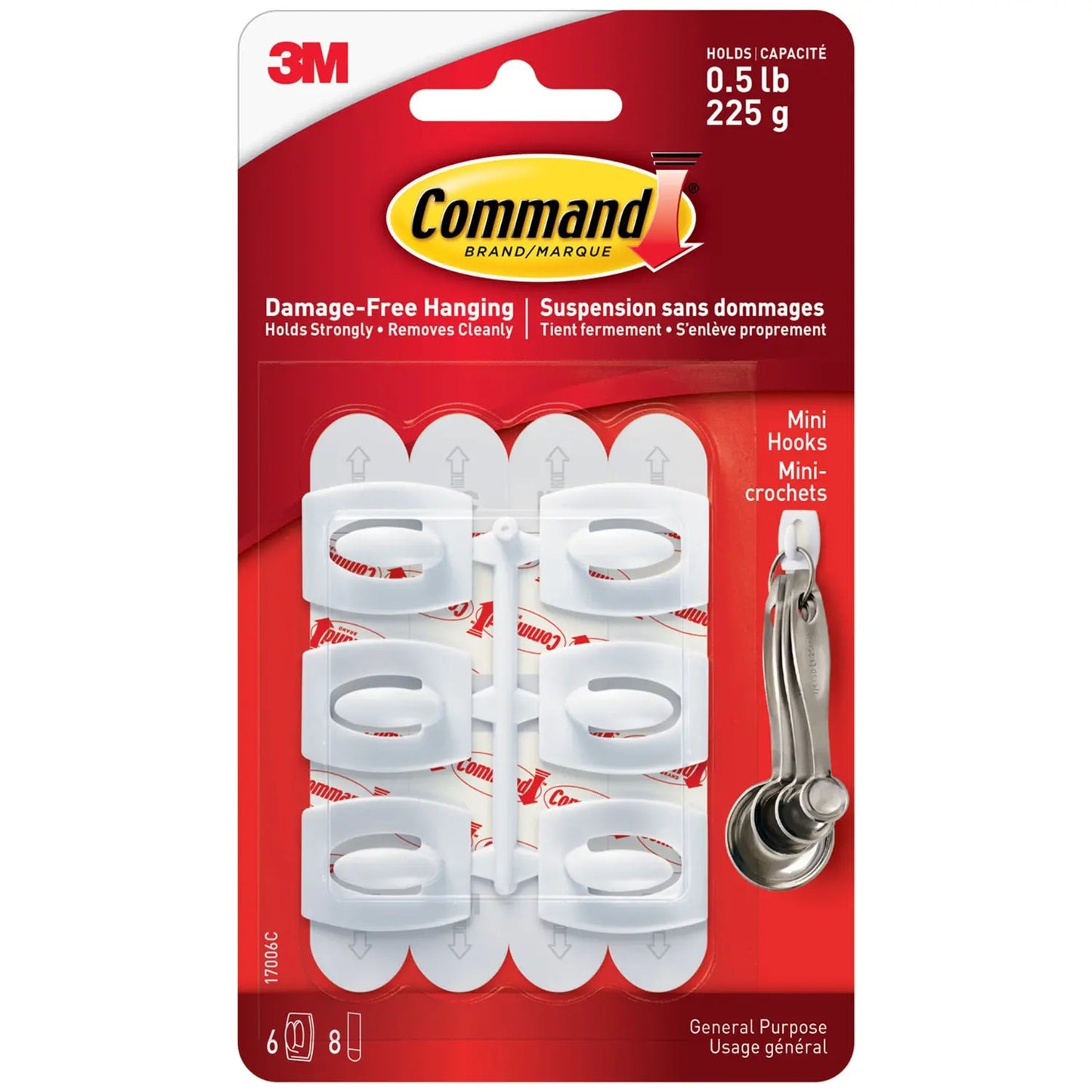 3M MINI HOOKS W/COMMAND ADHESI