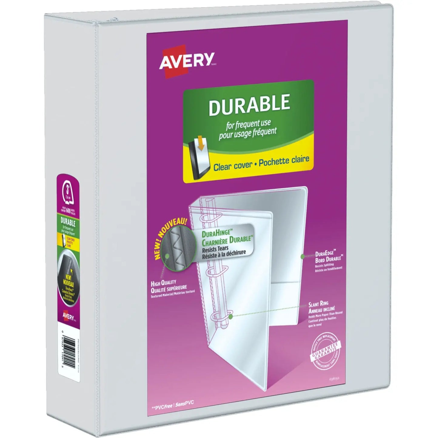 Avery 3" Durable View Slant-D Ring Presentation Binder, White