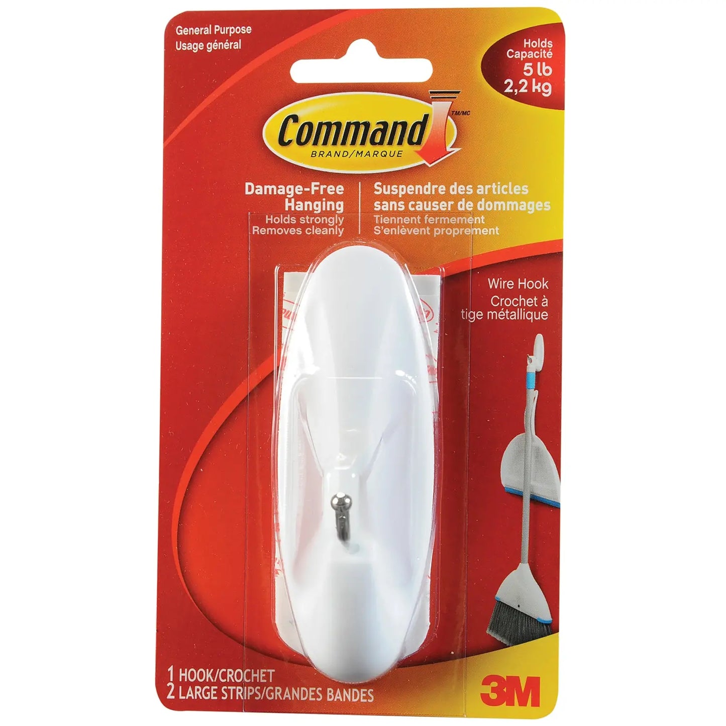 COMMAND WIRE HOOK LARGE WHITE