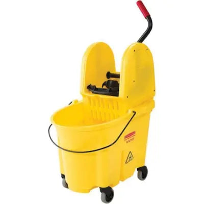 Rubbermaid Commercial Products® WaveBrake® 35-qt Down-Press Bucket and Wringer Combo, Yellow