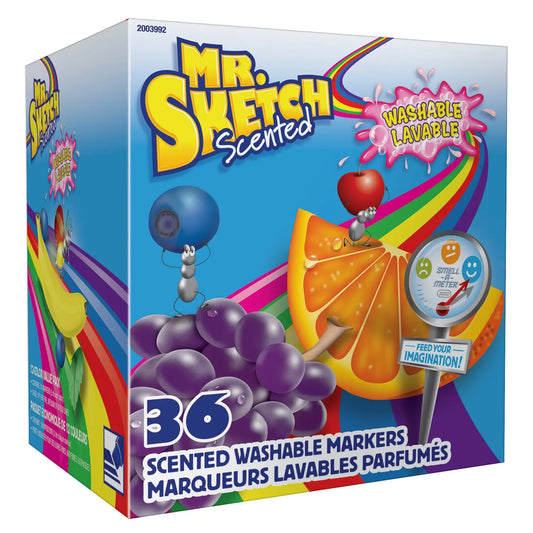 Mr. Sketch Scented Chisel-Tip Washable Markers, Assorted Colours, Classroom 36/Pack