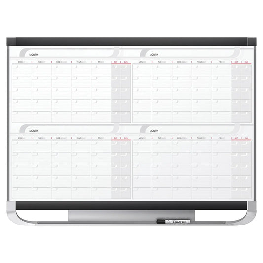 Quartet® Prestige 2 Magnetic 4-month Dry-Erase Whiteboard Calendar, 48" x 36", English