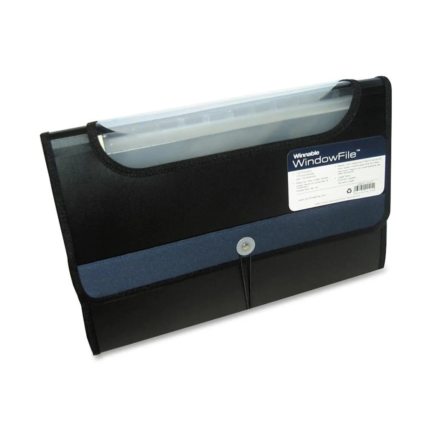 Winnable WindowFile 13-Pocket Expanding Poly File, Black/Blue, Legal Size