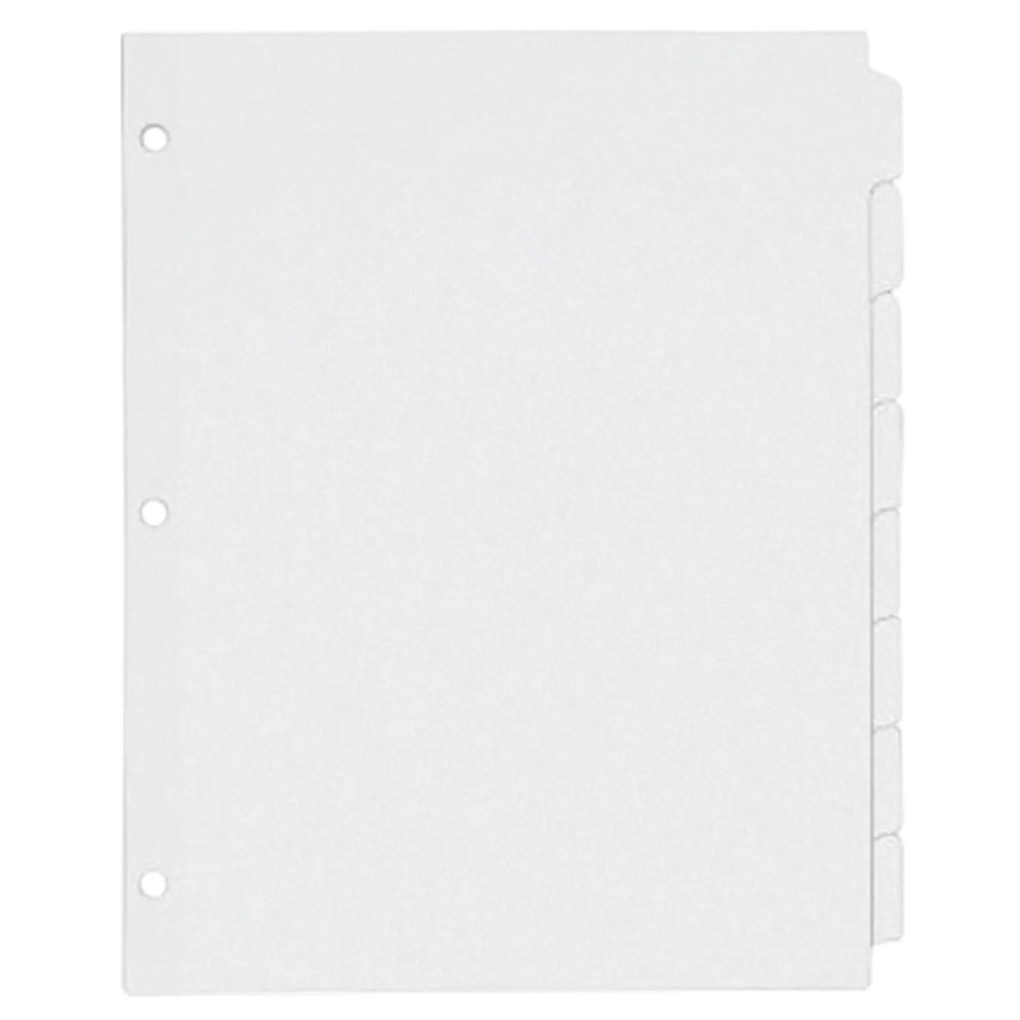 PLAIN TAB DIVIDERS WHITE 8 TAB