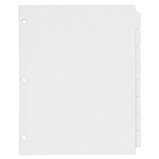 PLAIN TAB DIVIDERS WHITE 8 TAB