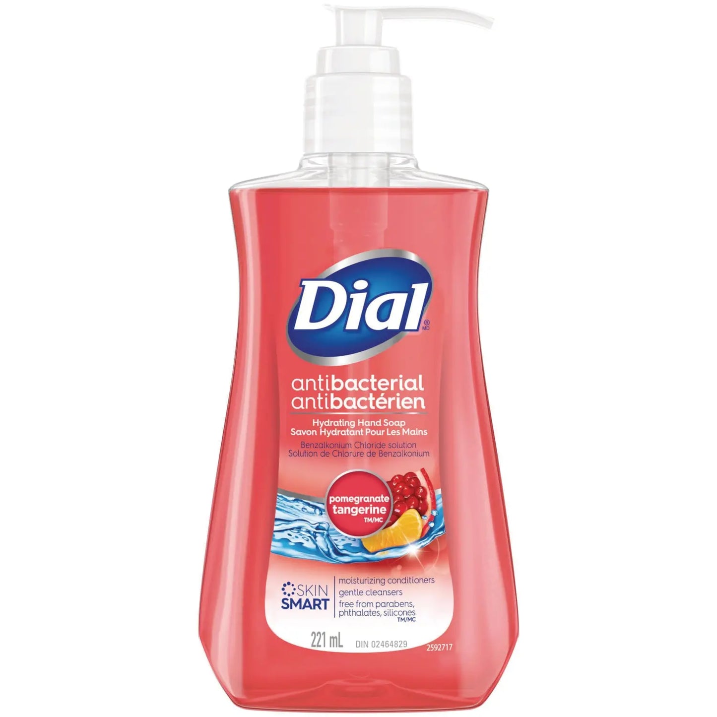 Dial® Antibacterial Hydrating Liquid Hand Soap, Pomegranate and Tangerine, 221 mL