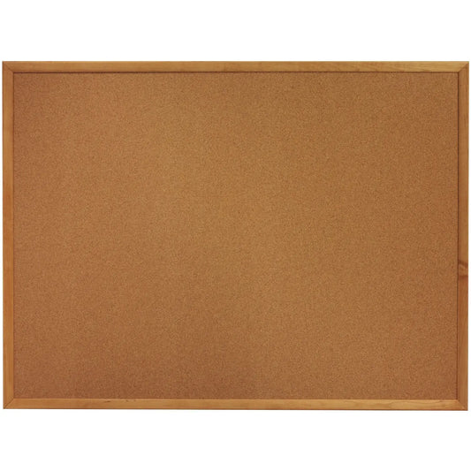 Quartet® Standard Cork Bulletin Board, Oak Finish Frame, 36" x 24"