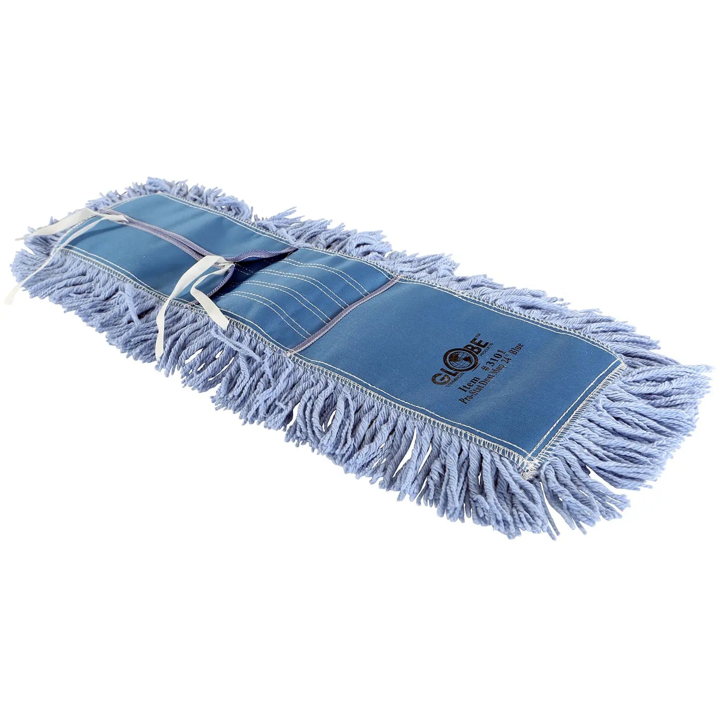 Globe Commercial Products Pro-Stat Tie-On Dust Mop Head, Blue, 24" x 5"