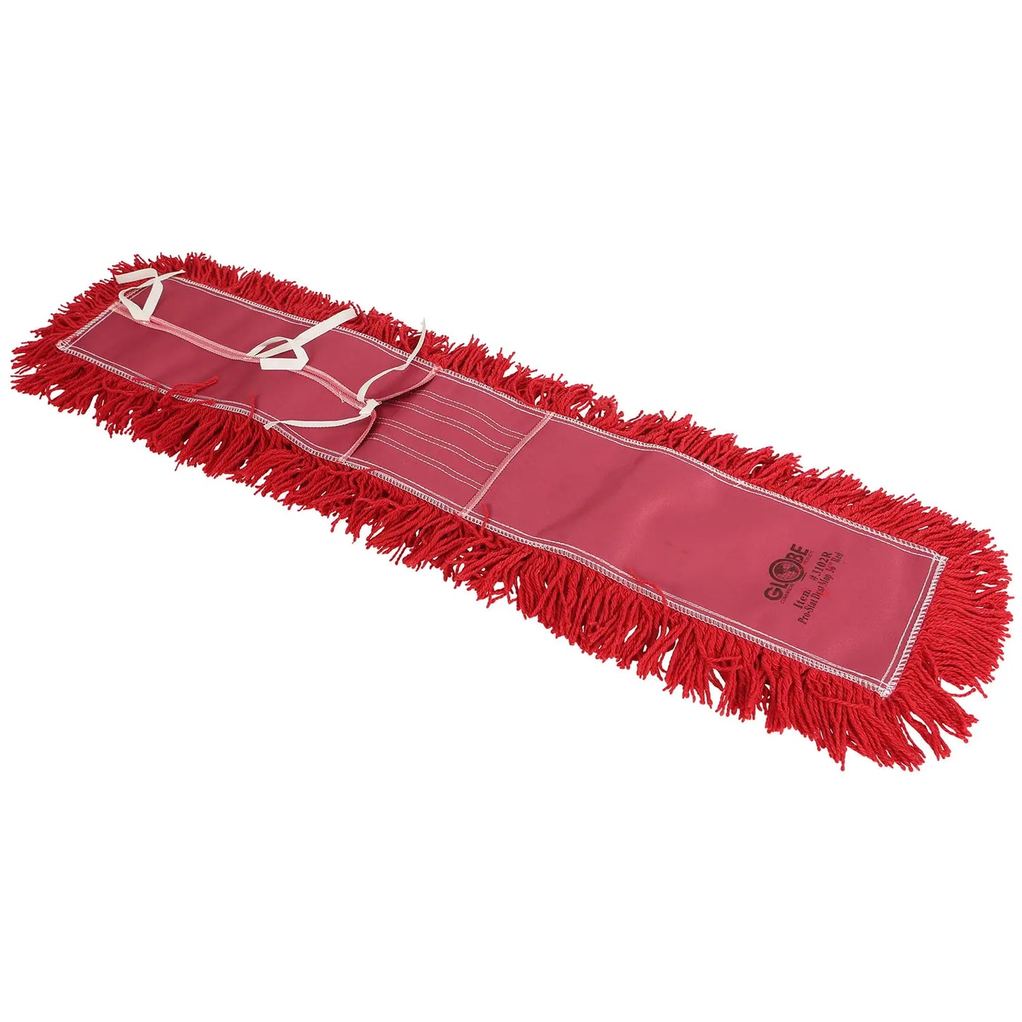 Globe Commercial Products Pro-Stat Tie-On Dust Mop Head, Red, 36" x 5"