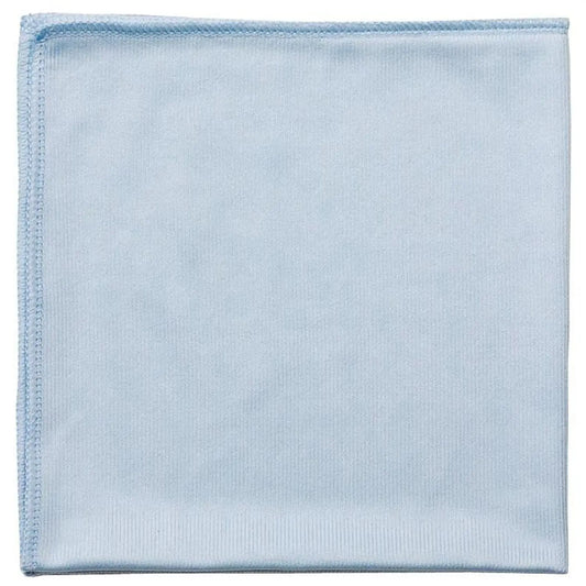 Globe Commercial Products Microfibre Cloths, For Glass, Blue, 16" x 16", 10/PK