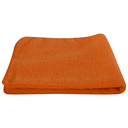 Globe Commercial Products Microfibre Cloths, Orange, 16" x 16", 10/PK