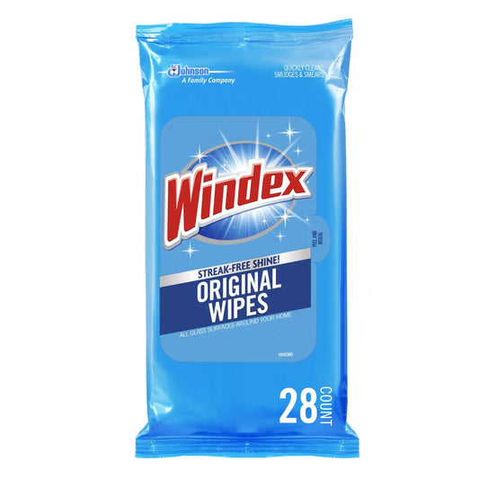 Windex Glass and Multi-Surface Cleaning Wipes, Pack of 28 Wipes