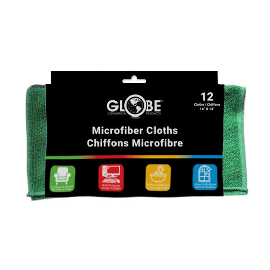 Globe Commercial Products Cleaning Cloths, Assorted Colours, 12/PK