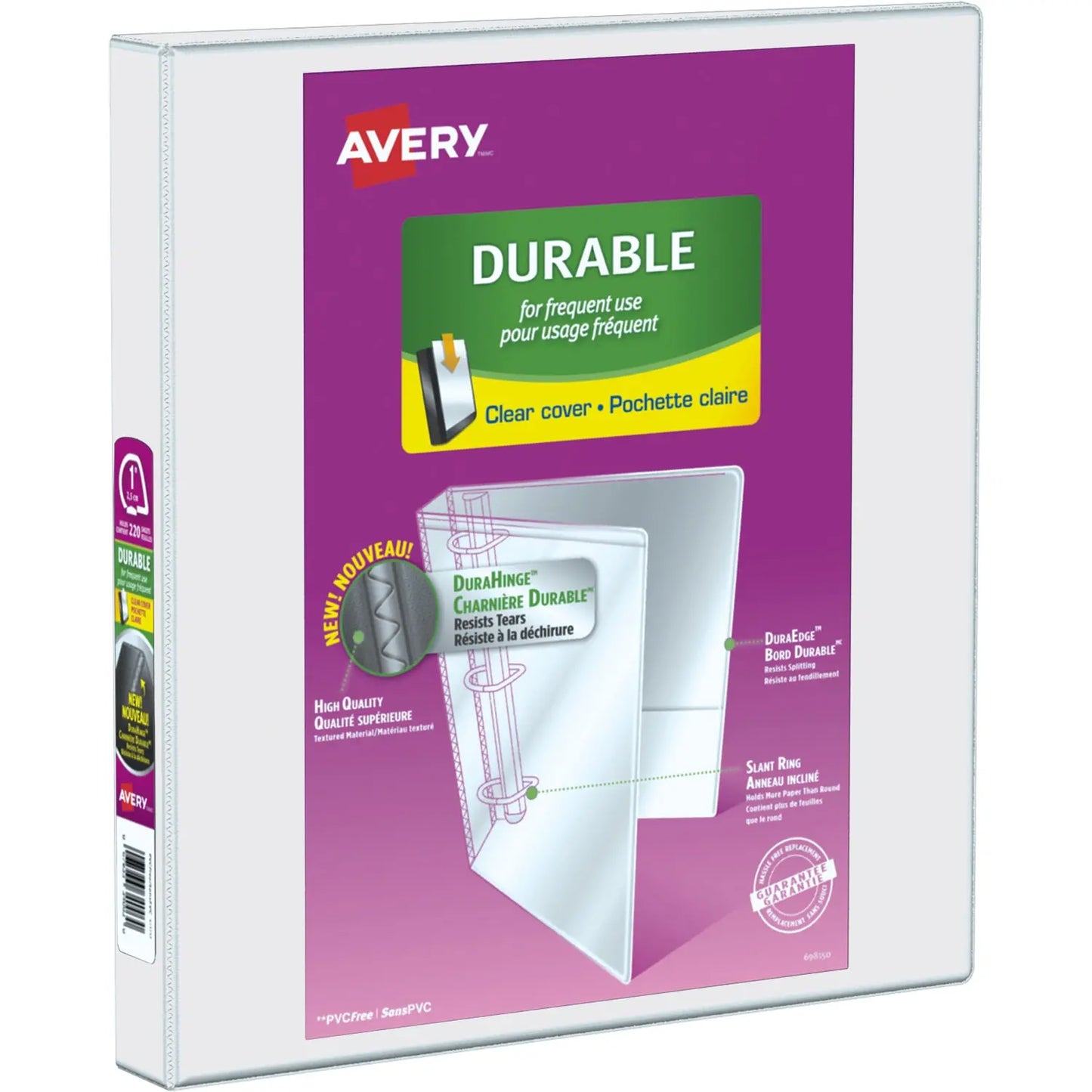 Avery 1" Durable View Slant-D Ring Presentation Binder, White