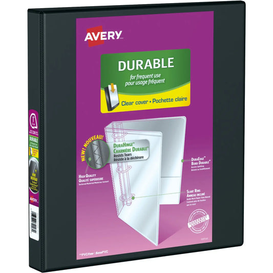 Avery 1" Durable View Slant-D Ring Letter-Size Presentation Binder, Black