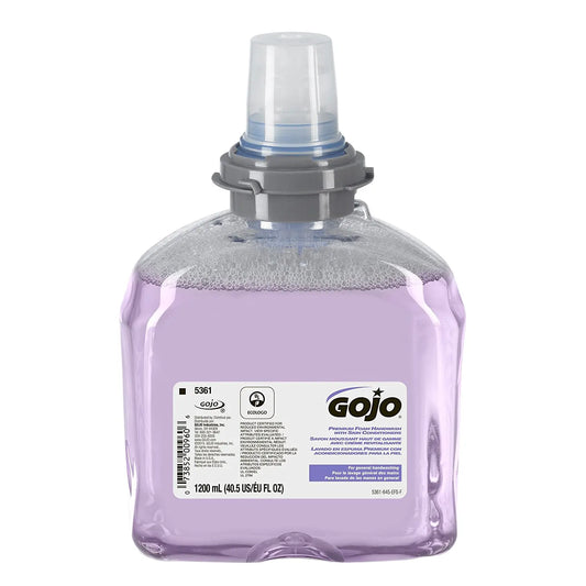 Gojo TFX Premium Foam Hand Soap Refills with Skin Conditioners, Cranberry Scent, 1,200 mL, 2/CS