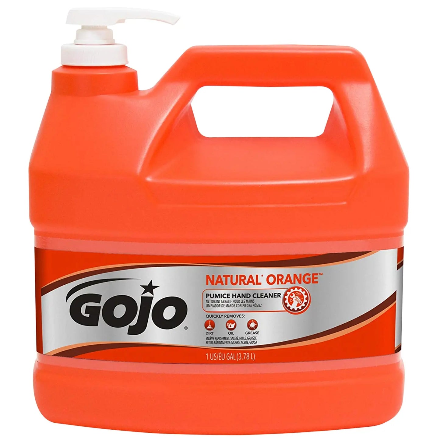 Gojo Natural Orange Pumice Hand and Surface Cleaner, Orange Citrus Scent, 3.78 L, 2/CS