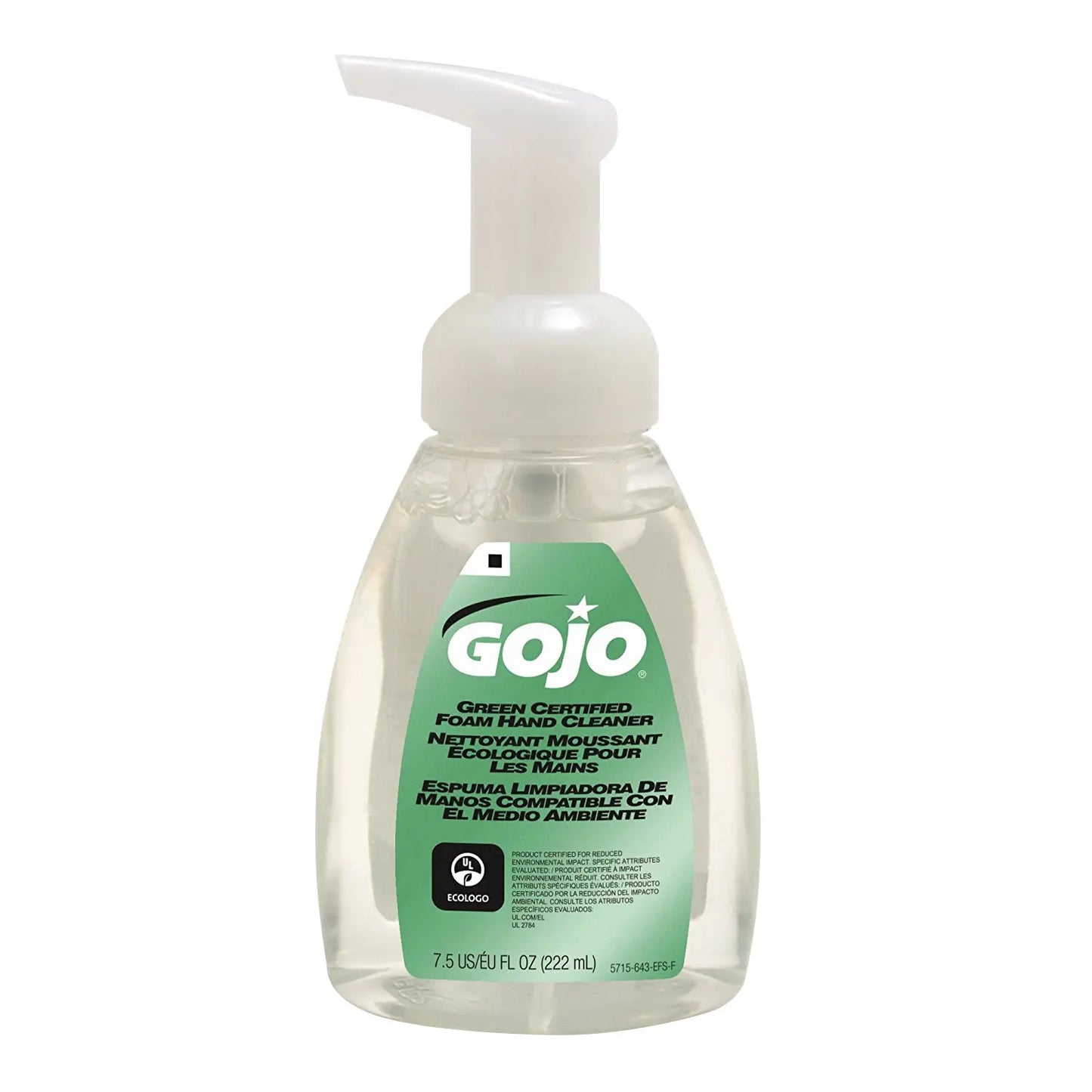 Gojo Countertop Green Certified Foam Hand Soap, Fragrance-Free, 222 mL