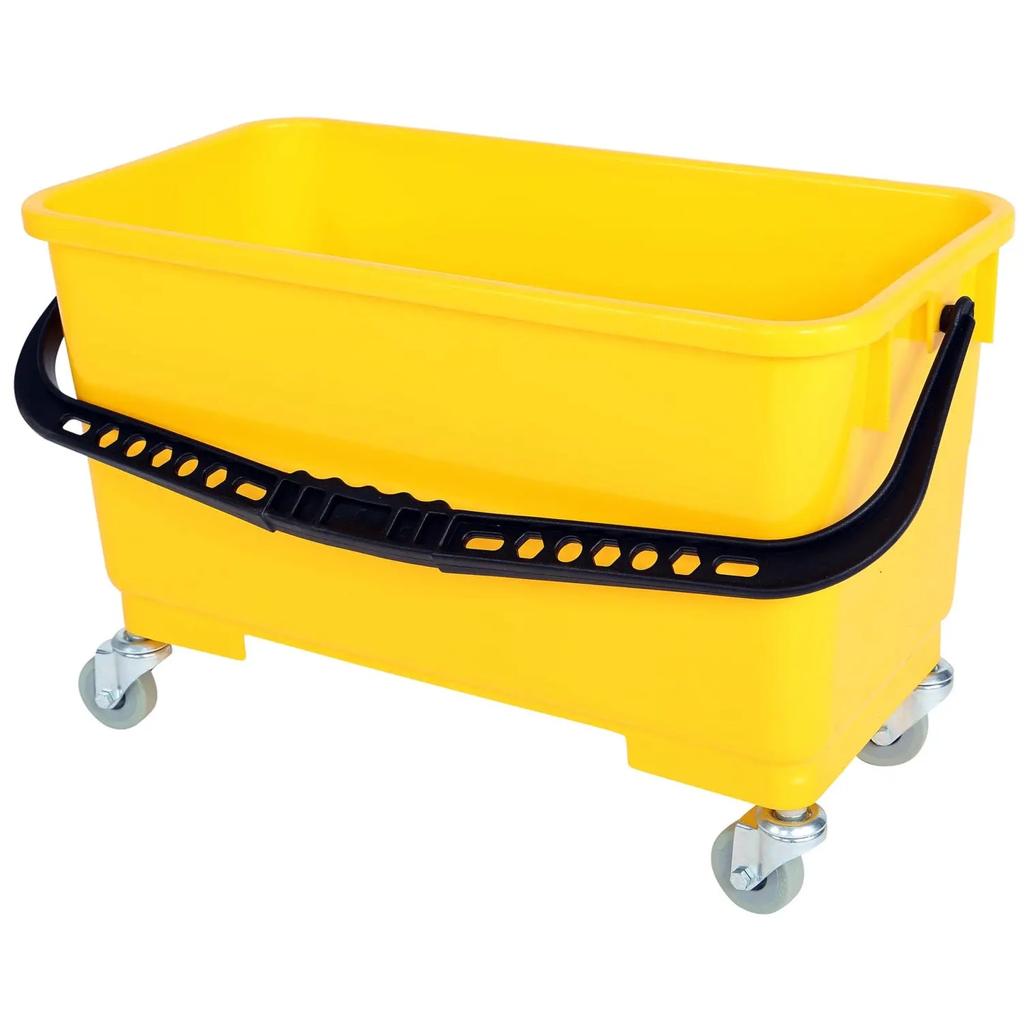 Globe Commercial Products Window Cleaning Bucket With Sediment Screen and Casters, Yellow, 18"