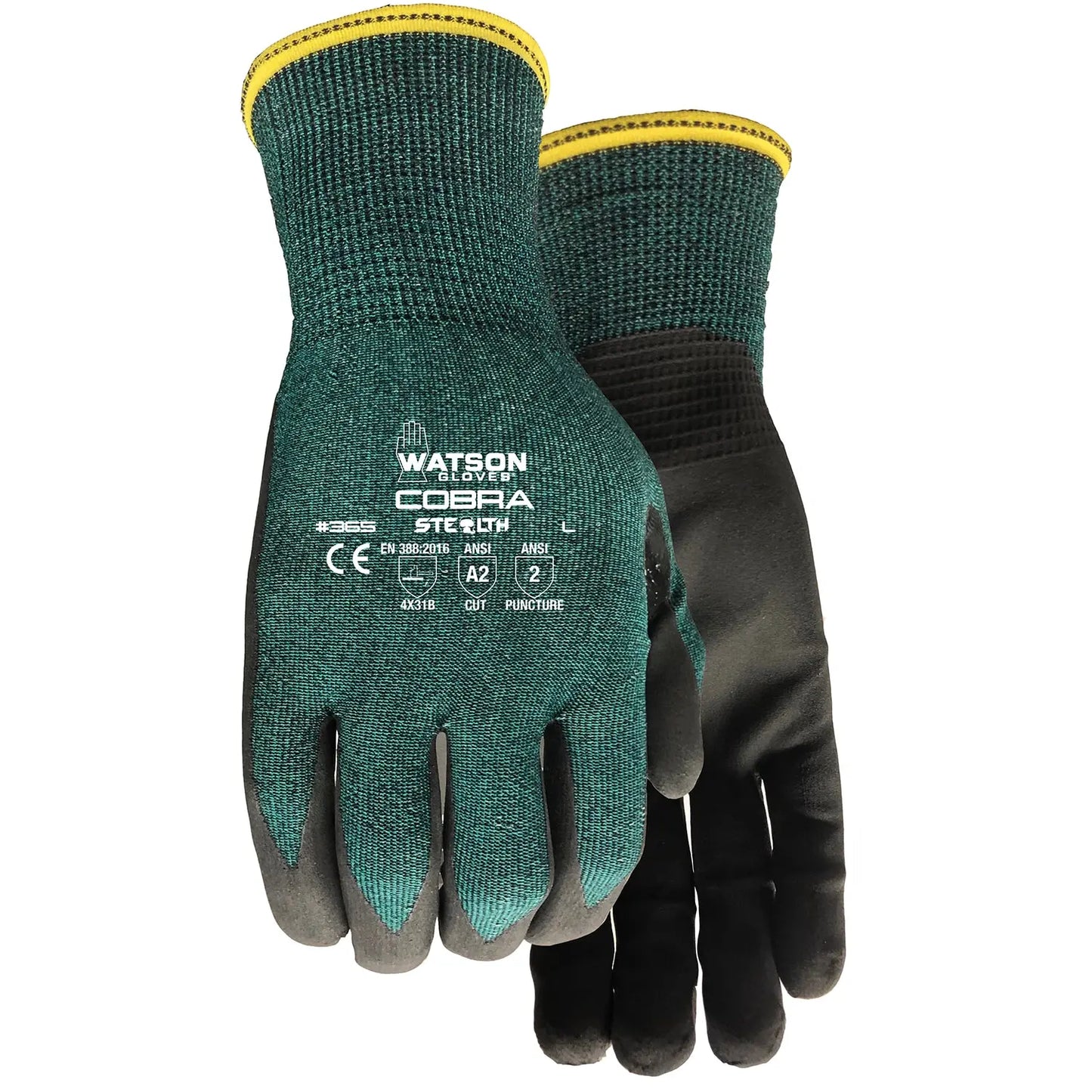 Watson Gloves 365 Stealth Cobra Cut-Resistant Gloves, Large, 1 Pair