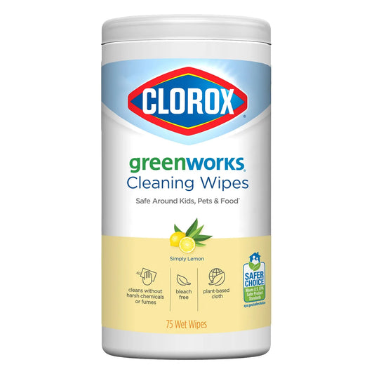 Clorox Green Works Disinfecting Wipes, Simply Lemon, 75 Wipes