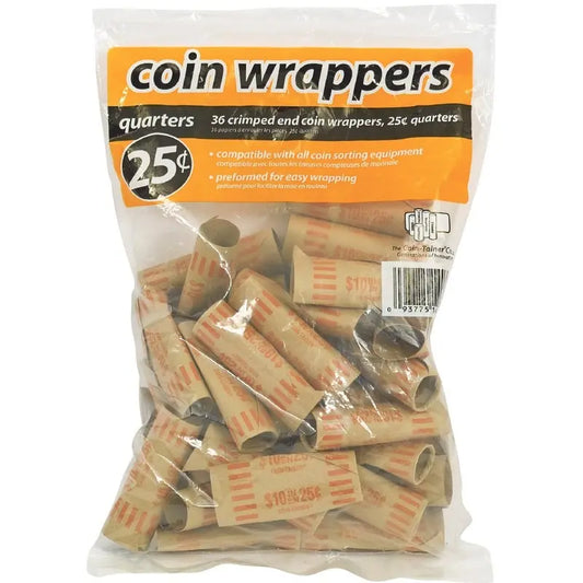 Merangue Paper Coin Wrappers, Quarters (36/PK)