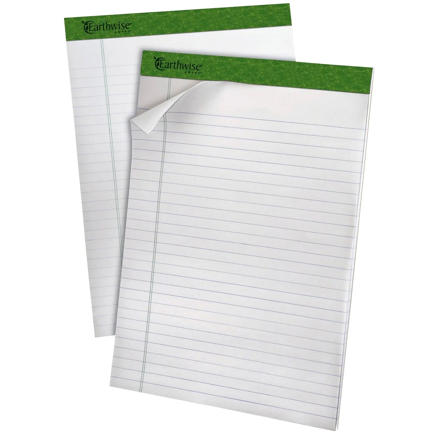 Ampad Earthwise Recycled Writing Pads, 8-1/2" x 11-3/4", Ruled, Pad of 40 Sheets/Pad, Pack of 4